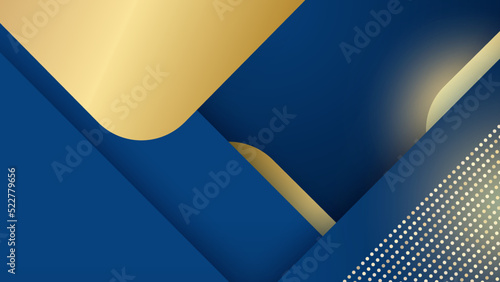 Golden lines on blue background