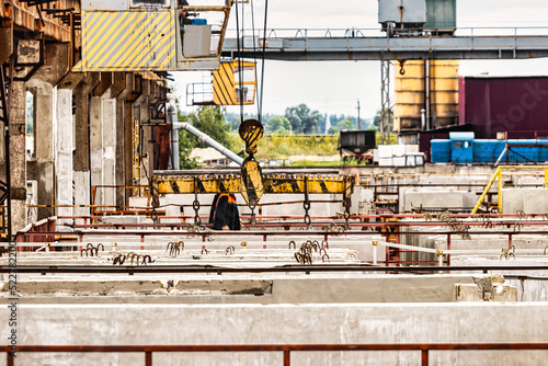 Plant for the production of reinforced concrete slabs and foundation blocks for large-panel construction. Panels for the construction of reinforced concrete structures. Industrial enterprise.