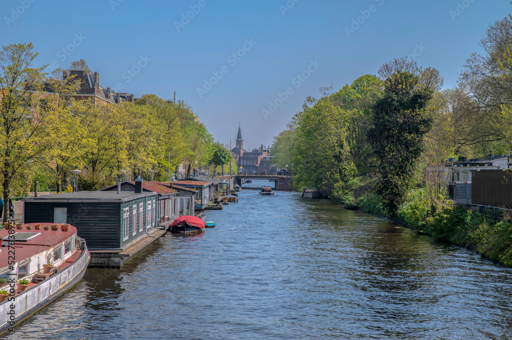 View From The Katterug Bridge At Amsterdam The Netherlands 24-3-2022