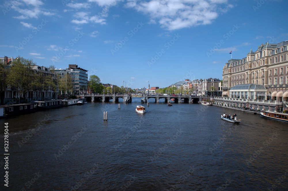 View On The Amstel River From The TotorontobrugBridge At Amsterdam The Netherlands 22-4-2022