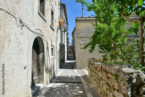 Fototapeta Naklejka Na Ścianę i Meble -  A narrow street in Pietraroja, a medieval village in the province of Benevento in Campania, Italy.
