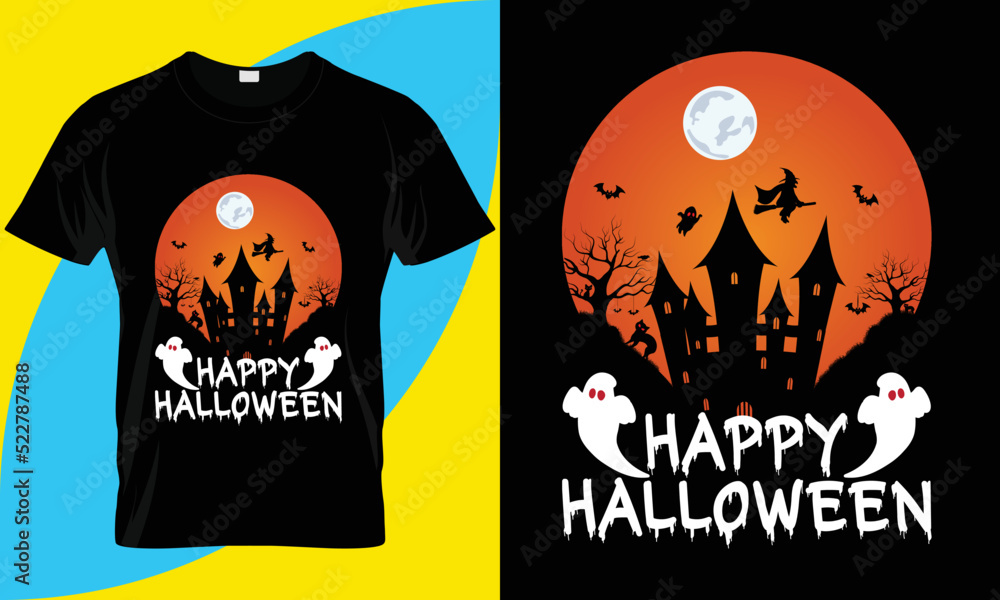 Halloween t-Shirt Design. Pumpkin shirt  Vector Graphics
Professional and creative Halloween T-shirt template, easy to print all-purpose for man, women, and children shirts. Beautiful and eye-catching