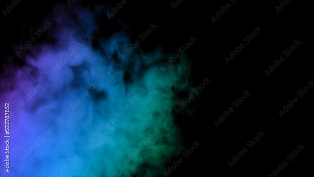 Abstract modern background with blue smoke illuminated by multicolored neon light, mystic steam template, design smoky pattern. Abstract modern background with blue smoke illuminated by multicolored neon light, mystic steam template, design smoky pattern.