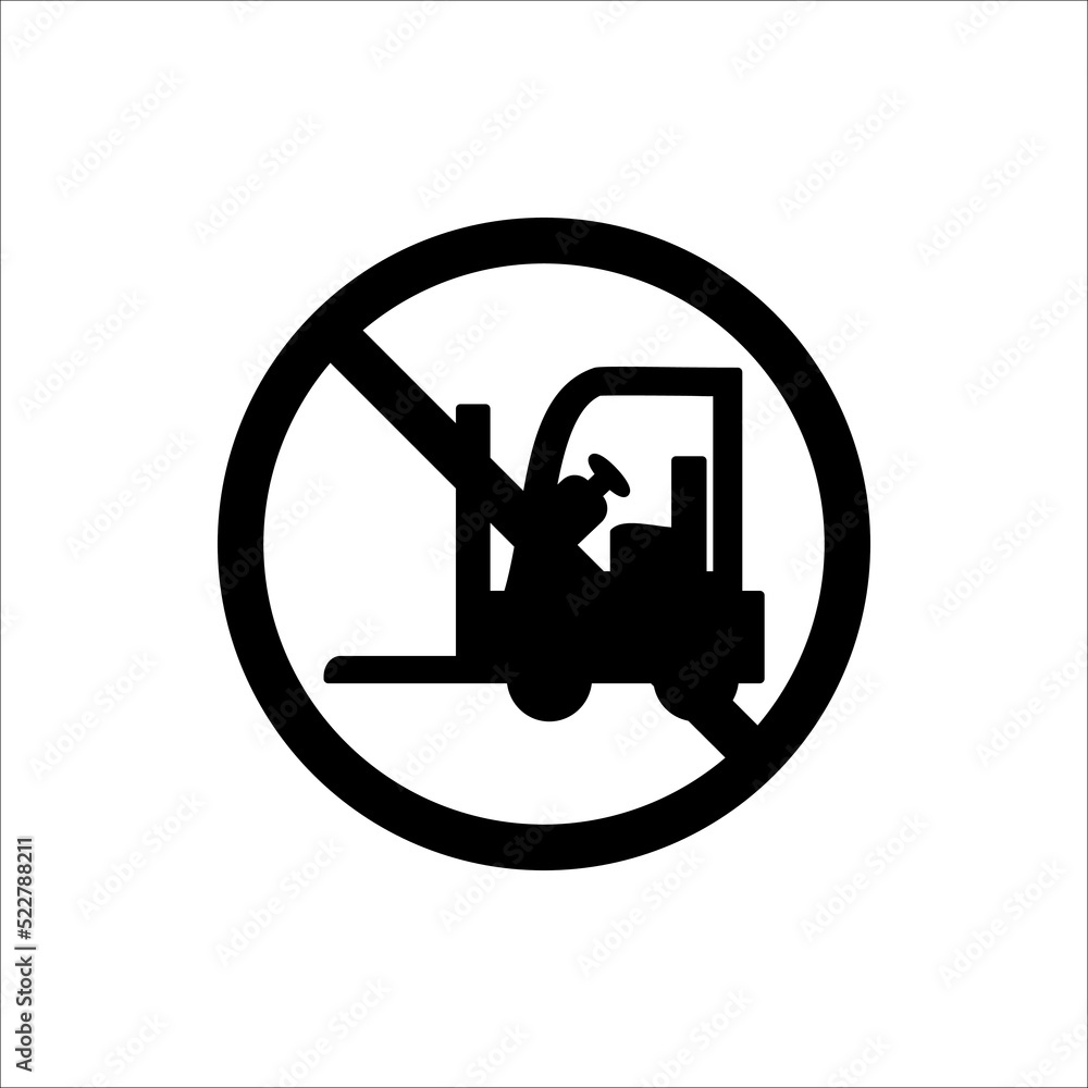 Forklift flat vector icon on white background Forklift flat vector icon on white background