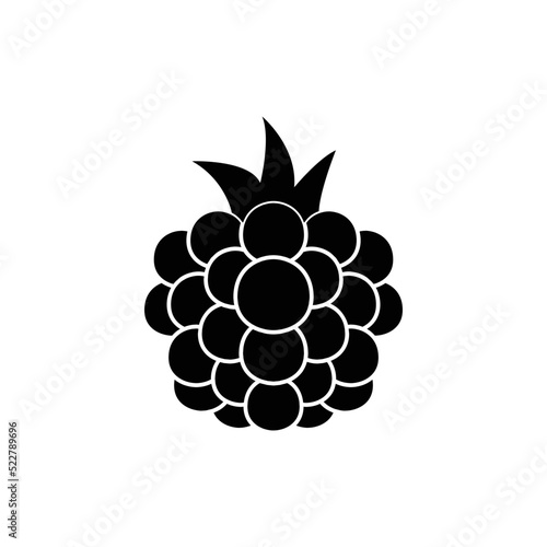 Blackberry fruit icon in black flat glyph, filled style isolated on white background