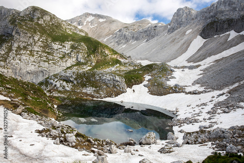 Luznica Lake under mount Krn in Julian alps Slovenia photo