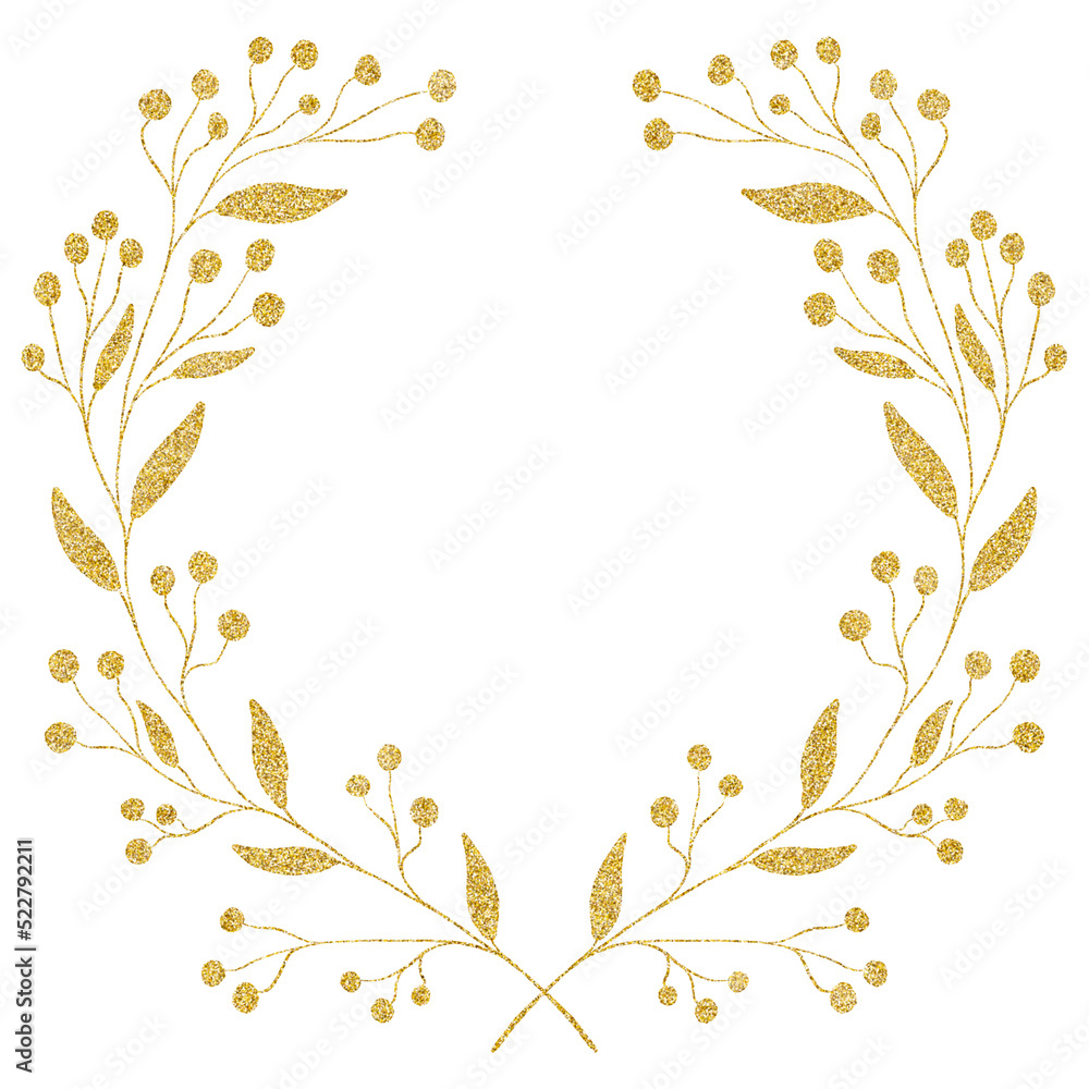 Luxury gold wreath frame Luxury gold wreath frame