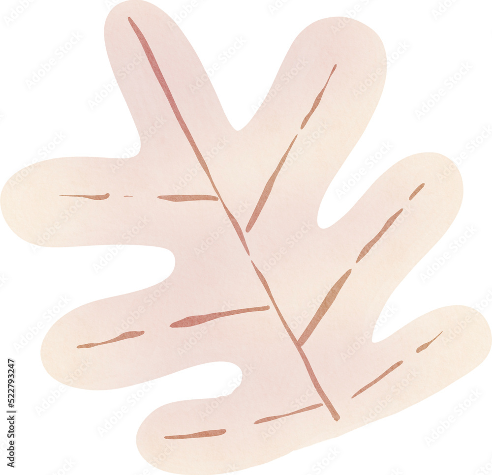 Watercolor abstract leaf