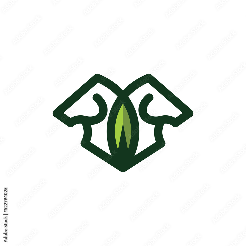 Line art vector logo of horse head and leaf creative design, Horse and Leaf Logo Icon Design Template Vector Line art vector logo of horse head and leaf creative design, Horse and Leaf Logo Icon Design Template Vector