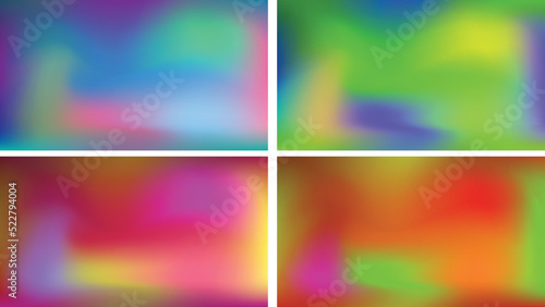 Colorful gradient collection background. Soft Color trendy, Modern screen vector, Nature backdrop. illustration for graphic design, banner, poster, mobile app, dynamic cover, blurred Abstract bright