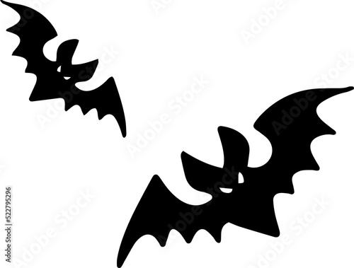 Foto Silhouette Halloween Bat , isolated on Transparency background, illustration of elements for halloween