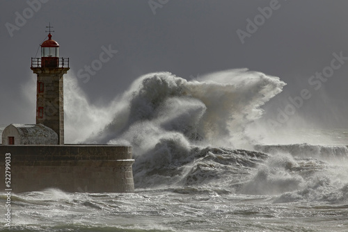 Wallpaper Mural Storm at the river mouth lighthouse Torontodigital.ca