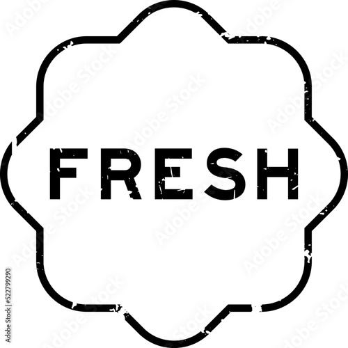 Grunge black fresh word rubber seal stamp on white background