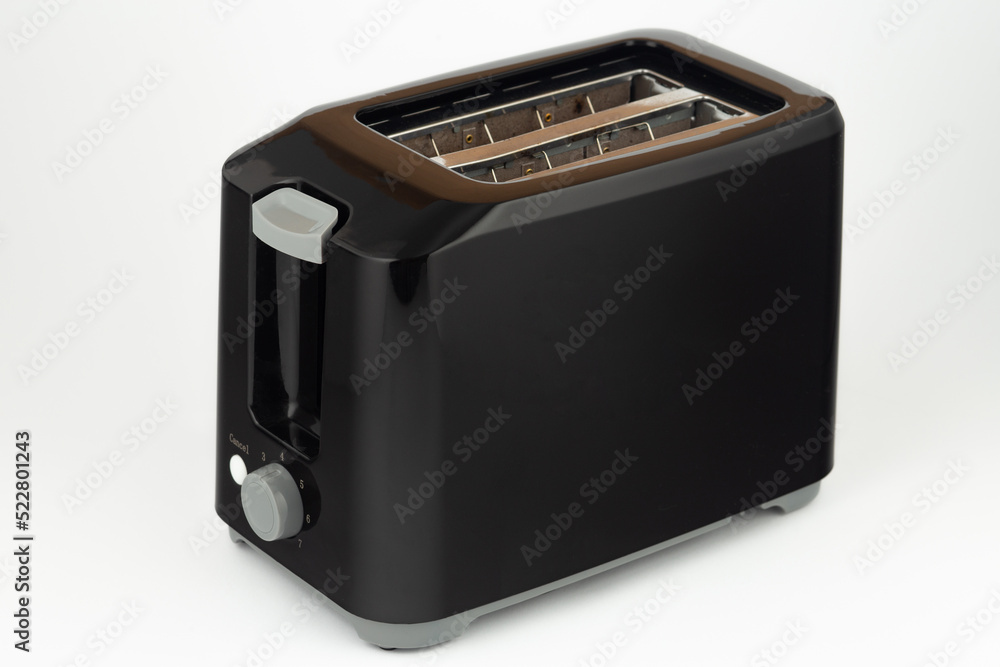 Empty black toaster isolated on white background Empty black toaster isolated on white background