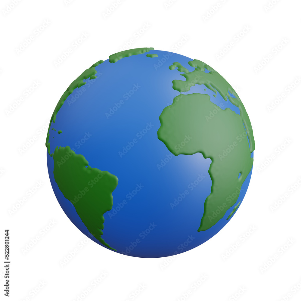Globe icon. 
Save the world concept, and connecting businesses around the world. 3D rendering.