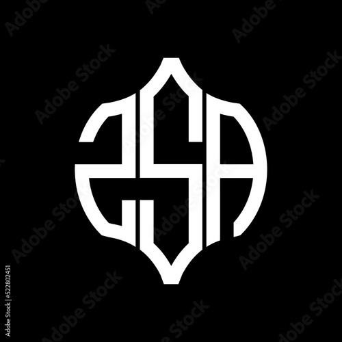 ZSA letter logo. ZSA best black background vector image. ZSA Monogram logo design for entrepreneur and business.
 photo