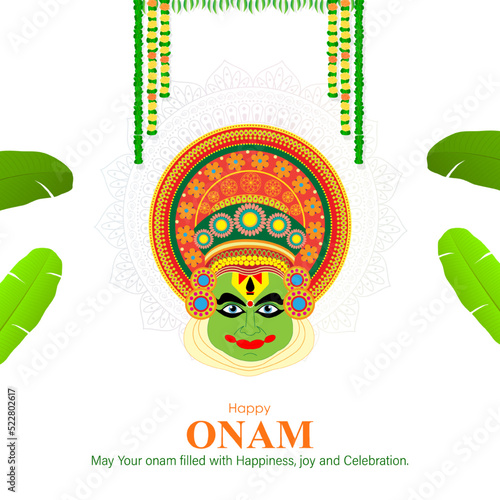Vector illustration for Happy Onam greeting photo