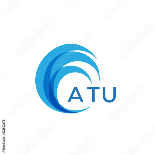 ATU letter logo. ATU blue image on white background. ATU Monogram logo design for entrepreneur and business. . ATU best icon.
 photo