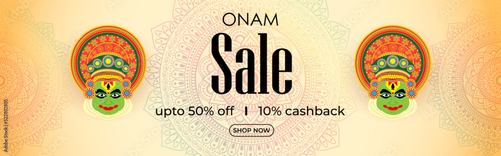 Vector illustration for Happy Onam Sale banner Vector illustration for Happy Onam Sale banner
