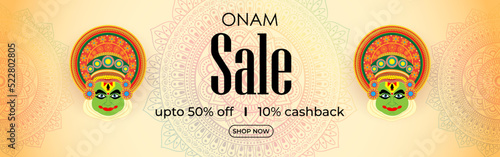 Vector illustration for Happy Onam Sale banner