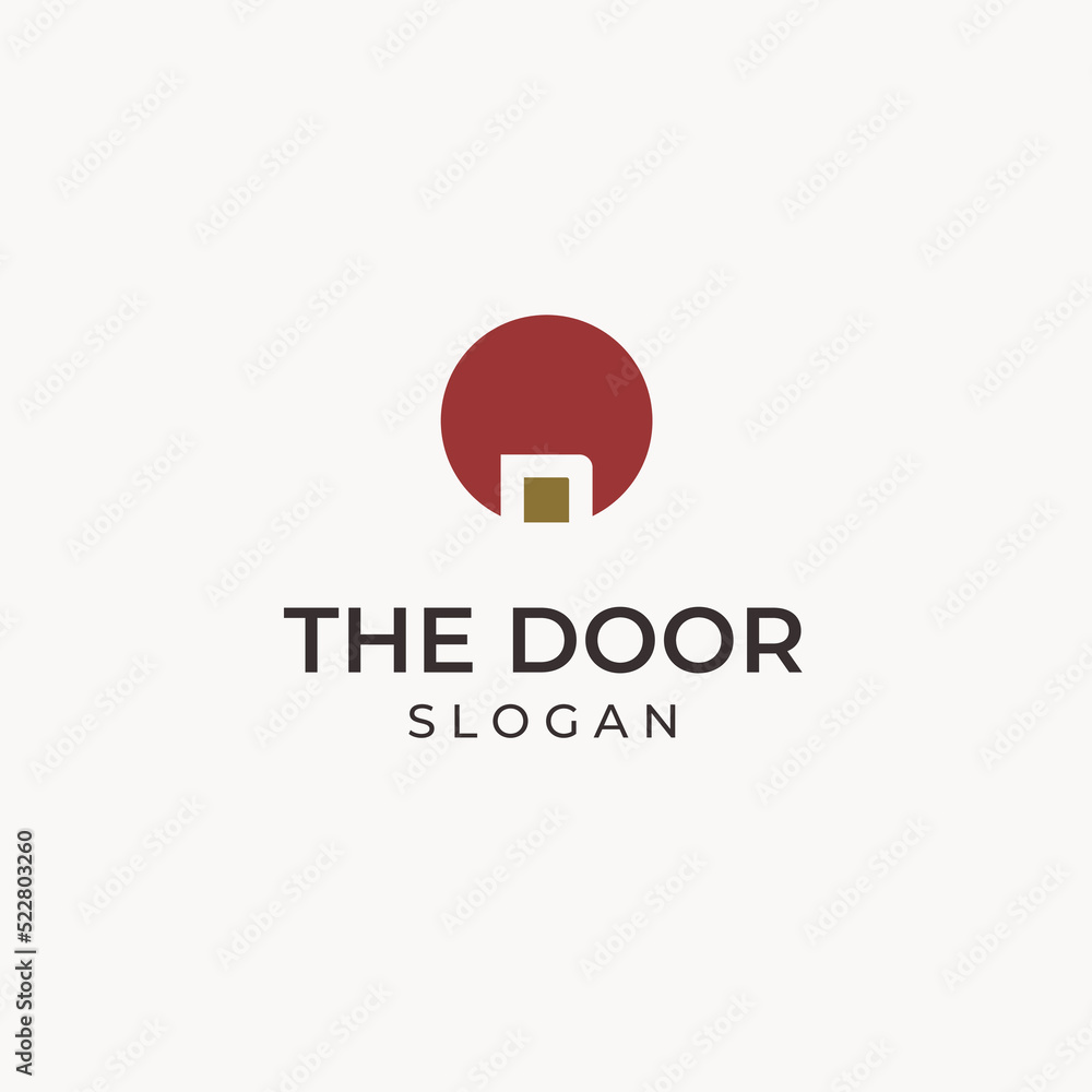 Letter D with door negative space logo. Universal vector design template Letter D with door negative space logo. Universal vector design template
