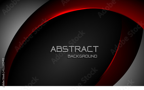 Abstract red gray curve overlap on black blank space for text design modern futuristic creative background vector