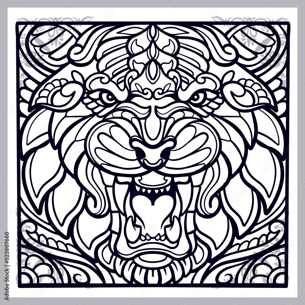 Tiger zentangle arts isolated on white background Tiger zentangle arts isolated on white background