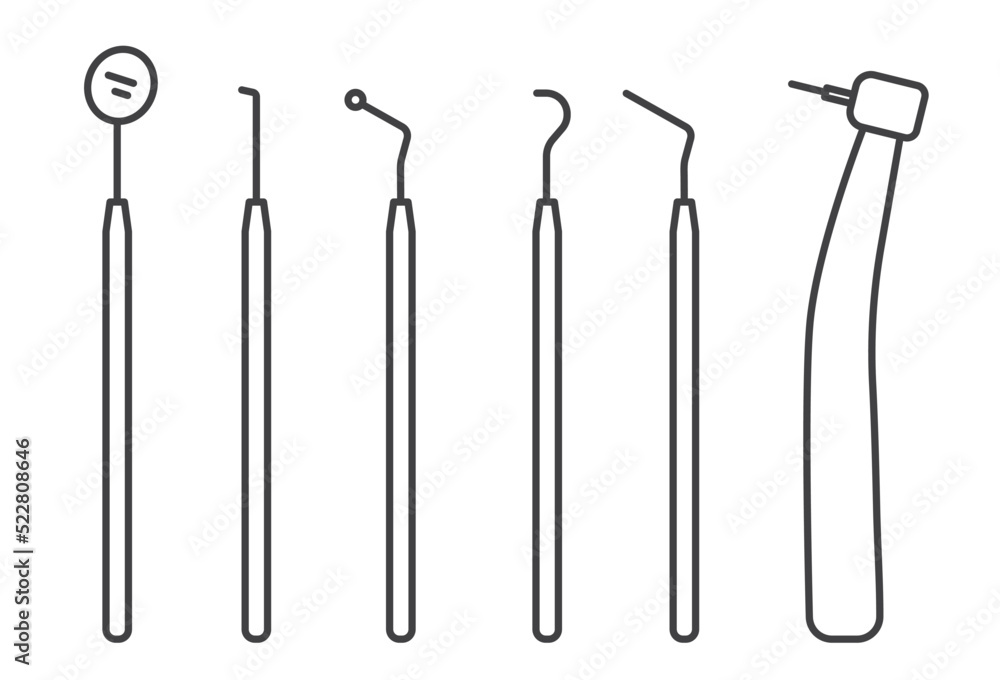 set of dentist tools icons - vector illustration