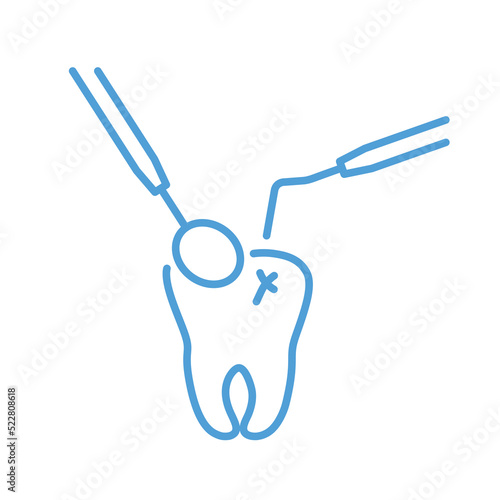 caries treatment, dental checkup icon- vector illustration