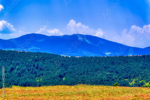 Mountain landscape during summer day in Zlatibor  Serbia.