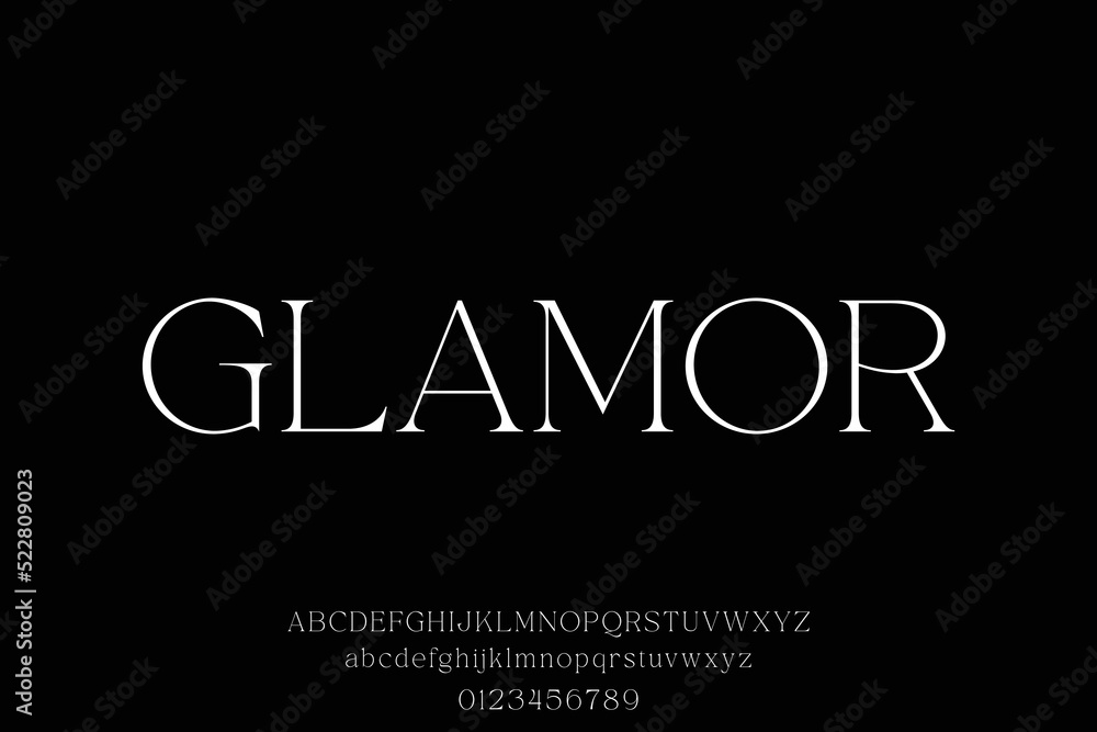 Elegant luxury minimalist serif font vector