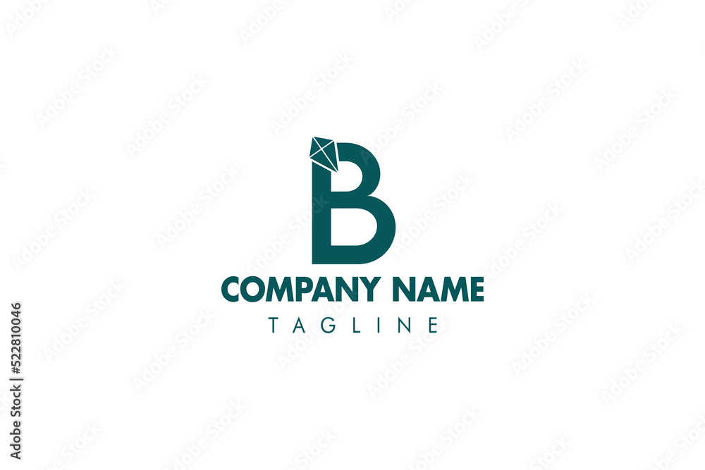 creative B kite icon Business logo design eps 10