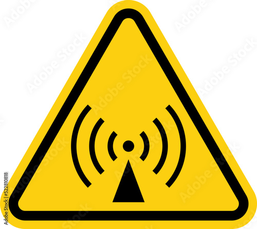 The Non-Ionizing radiation icon. Radiation symbol. Radioactive Nuclear material sign symbol of Non Ionizing radiation vector image.