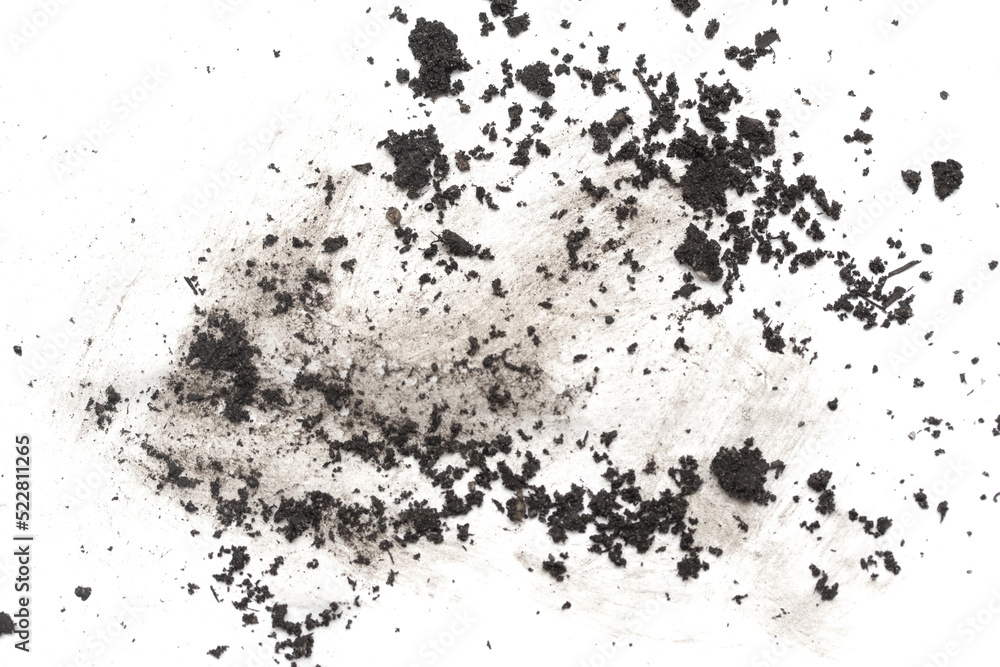Dirty spots of earth on a white background. The paper is dirty. Dirty spots of earth on a white background. The paper is dirty.