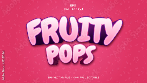 Fruity Pops Editable text effect font