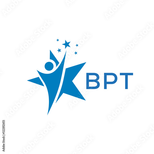 BPT Letter logo white background .BPT Business finance logo design vector image in illustrator .BPT letter logo design for entrepreneur and business.
 photo