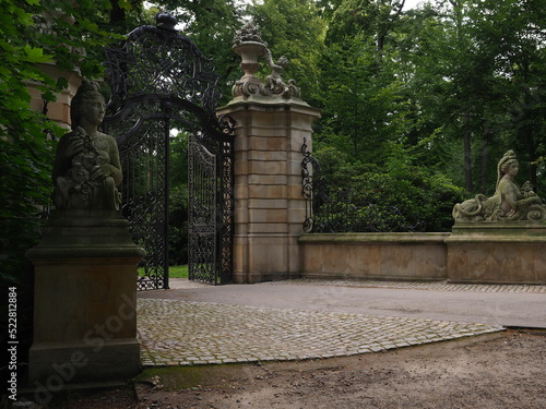 A decorative gate at the premise of Książ Castle, Poland