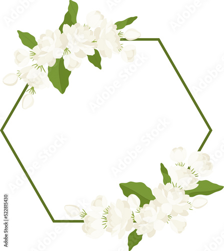 Fototapeta Naklejka Na Ścianę i Meble -  Wreath of jasmine flower illustration.