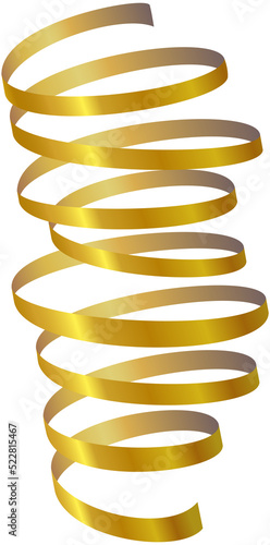 Gold shiny gradient twisted ribbon