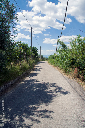 Road along the hills nearby Sant’Agata dei Goti, Benevento, Italy. photo