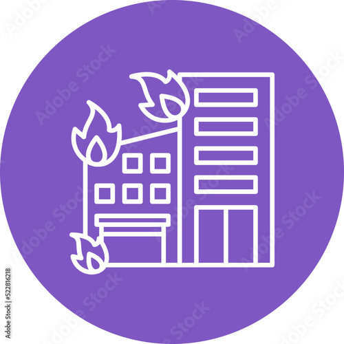 Building Fire Line Two Color Icon