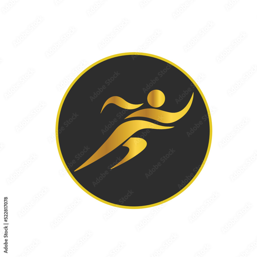 Illustration women fly angel gold logo design award and wings with silhouette style template Illustration women fly angel gold logo design award and wings with silhouette style template