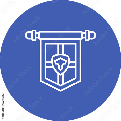 History Banner Line Two Color Icon