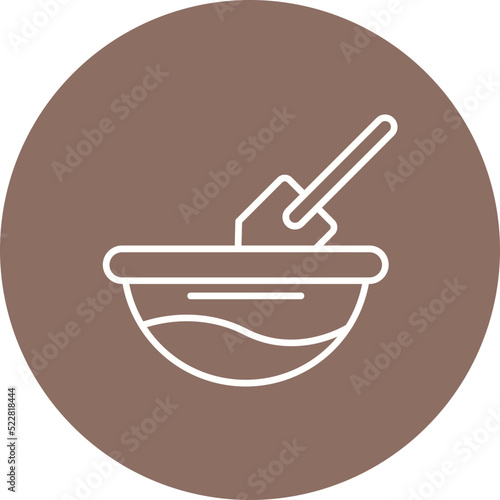 Mixing Flour Line Two Color Icon
