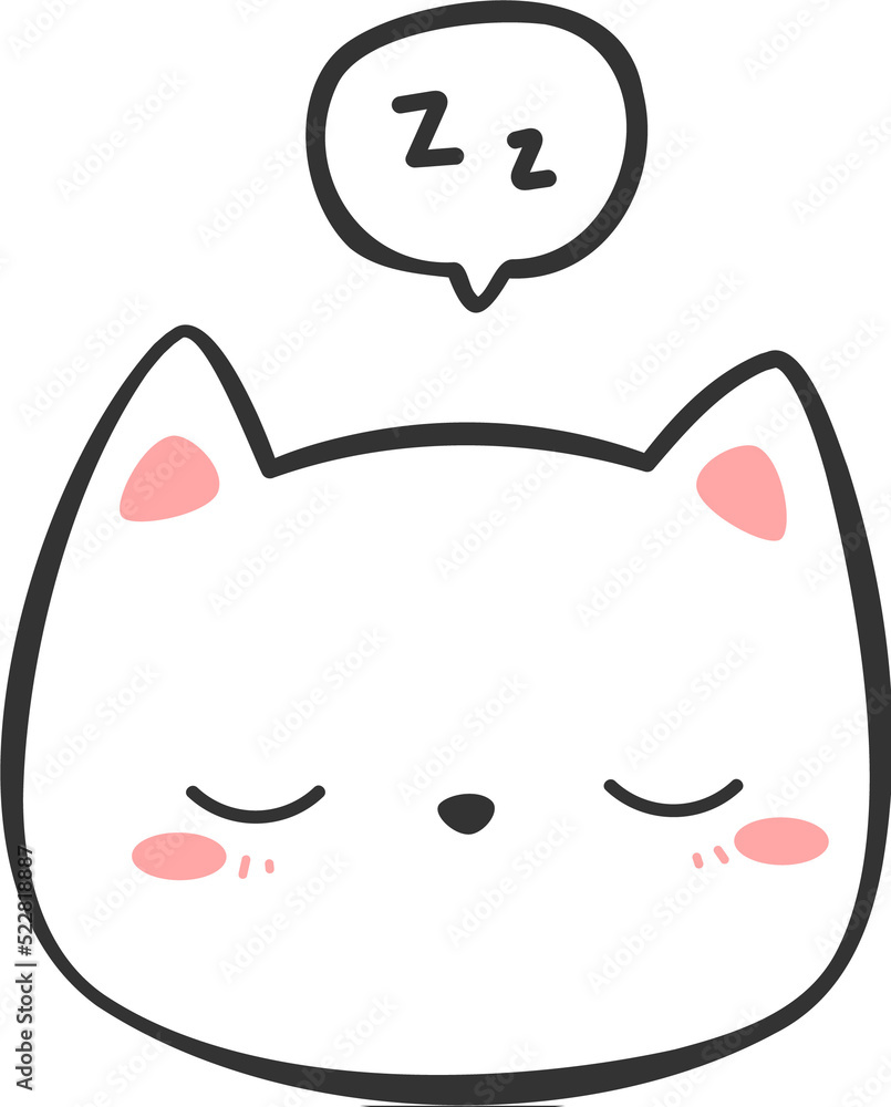 cute cat head cartoon element