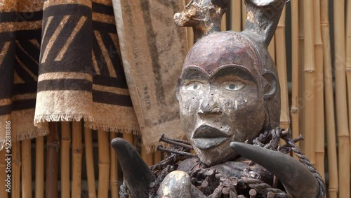 Cultural artifact of The Baga tribe who live on coast of Gulf of Guinea in Africa. The Baga People, 45000 total, live along coast of Guinea, in villages and be contains five or six clans photo