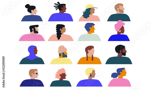 diverse, multicultural people. Editable vector file