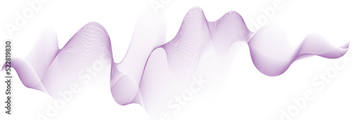abstract vector illustration of violet colored wave lines on white background