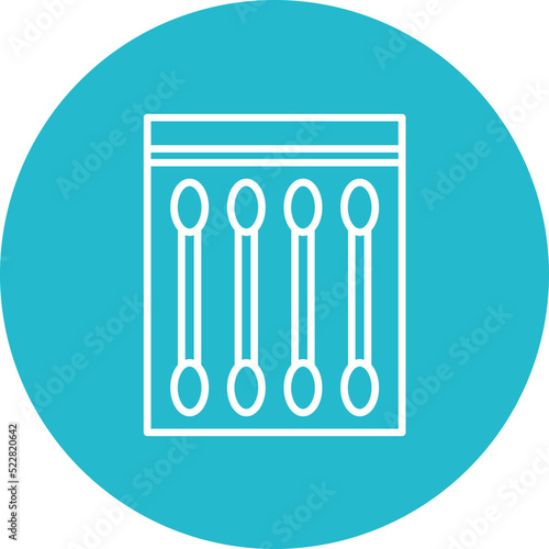 Cotton Swabs Line Two Color Icon