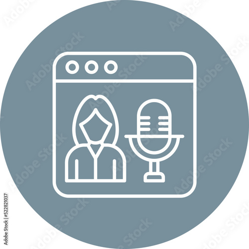 Webcast Line Two Color Icon